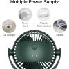 imageJISULIFE Clip on Baby Stroller Fan 4000mAh Battery Operated Portable Personal Small Quiet ampamp Narrow Slot Design 4 Speeds Max 14 Hrs Ideal for Bed Desk Car Seat  Dark GreenGreen
