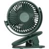 imageJISULIFE Clip on Baby Stroller Fan 4000mAh Battery Operated Portable Personal Small Quiet ampamp Narrow Slot Design 4 Speeds Max 14 Hrs Ideal for Bed Desk Car Seat  Dark GreenGreen