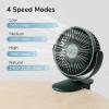 imageJISULIFE Clip on Baby Stroller Fan 4000mAh Battery Operated Portable Personal Small Quiet ampamp Narrow Slot Design 4 Speeds Max 14 Hrs Ideal for Bed Desk Car Seat  Dark GreenGreen