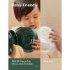 imageJISULIFE Clip on Baby Stroller Fan 4000mAh Battery Operated Portable Personal Small Quiet ampamp Narrow Slot Design 4 Speeds Max 14 Hrs Ideal for Bed Desk Car Seat  Dark GreenGreen