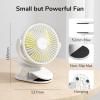 imageJISULIFE Clip on Baby Stroller Fan 4000mAh Battery Operated Portable Personal Small Quiet ampamp Narrow Slot Design 4 Speeds Max 14 Hrs Ideal for Bed Desk Car Seat  Dark GreenWhite