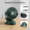 imageJISULIFE Clip on Baby Stroller Fan 4000mAh Battery Operated Portable Personal Small Quiet ampamp Narrow Slot Design 4 Speeds Max 14 Hrs Ideal for Bed Desk Car Seat  Dark GreenGreen