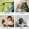 imageJISULIFE Clip on Baby Stroller Fan 4000mAh Battery Operated Portable Personal Small Quiet ampamp Narrow Slot Design 4 Speeds Max 14 Hrs Ideal for Bed Desk Car Seat  Dark GreenGreen
