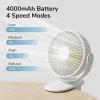 imageJISULIFE Clip on Baby Stroller Fan 4000mAh Battery Operated Portable Personal Small Quiet ampamp Narrow Slot Design 4 Speeds Max 14 Hrs Ideal for Bed Desk Car Seat  Dark GreenWhite