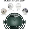 imageJISULIFE Clip on Baby Stroller Fan 4000mAh Battery Operated Portable Personal Small Quiet ampamp Narrow Slot Design 4 Speeds Max 14 Hrs Ideal for Bed Desk Car Seat  Dark GreenGreen
