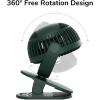 imageJISULIFE Clip on Baby Stroller Fan 4000mAh Battery Operated Portable Personal Small Quiet ampamp Narrow Slot Design 4 Speeds Max 14 Hrs Ideal for Bed Desk Car Seat  Dark GreenGreen