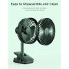 imageJISULIFE Clip on Oscillating Fan 8000mAh Battery Operated Clip Desk Fan 528h USB Rechargeable Table Fan with Clamp 4 Speeds Timer Shutdown330Rotate Clip Fan for Home Office Bed StrollerGreen