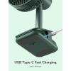 imageJISULIFE Clip on Oscillating Fan 8000mAh Battery Operated Clip Desk Fan 528h USB Rechargeable Table Fan with Clamp 4 Speeds Timer Shutdown330Rotate Clip Fan for Home Office Bed StrollerGreen