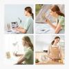 imageJISULIFE Desk Fan Battery Rechargable Fan180Foldable Portable Personal Fan 4 Speeds Adjustable for Home Office Travel OutdoorPinkBrown