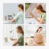 imageJISULIFE Desk Fan Battery Rechargable Fan180Foldable Portable Personal Fan 4 Speeds Adjustable for Home Office Travel OutdoorPinkBrown