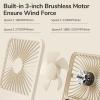 imageJISULIFE Desk Fan Battery Rechargable Fan180Foldable Portable Personal Fan 4 Speeds Adjustable for Home Office Travel OutdoorPinkBrown