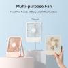 imageJISULIFE Desk Fan Battery Rechargable Fan180Foldable Portable Personal Fan 4 Speeds Adjustable for Home Office Travel OutdoorPinkWhite