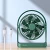 imageJISULIFE Desk Fan Small Portable Battery Operated Desktop and 4000mAh USB Rechargeable Electric Table Fan with 4 Speeds Max 15 Hrs Strong Airflow Ultra Quiet for OfficeRoomTravelGreenGreen
