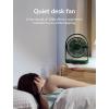 imageJISULIFE Desk Fan Small Portable Battery Operated Desktop and 4000mAh USB Rechargeable Electric Table Fan with 4 Speeds Max 15 Hrs Strong Airflow Ultra Quiet for OfficeRoomTravelGreenGreen