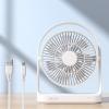 imageJISULIFE Desk Fan Small Portable Battery Operated Desktop and 4000mAh USB Rechargeable Electric Table Fan with 4 Speeds Max 15 Hrs Strong Airflow Ultra Quiet for OfficeRoomTravelGreenWhite