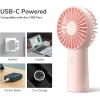 imageJISULIFE Handheld Fan 4000mAh Portable Small and Personal USB Rechargeable Pocket 416H Working Time Battery Operated Hand Fan with 3 Speeds for OutdoorTravel Summer Gift for Women MenPinkPink
