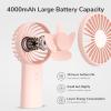 imageJISULIFE Handheld Fan 4000mAh Portable Small and Personal USB Rechargeable Pocket 416H Working Time Battery Operated Hand Fan with 3 Speeds for OutdoorTravel Summer Gift for Women MenPinkPink
