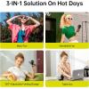 imageJISULIFE Handheld Fan Life7  Ultimate Flexibility HighPower Motor LED Display 195 Hrs Cooling 5000mAh Rechargeable 5Speed Foldable Design 3IN1 Portable Fan for Travel Cruise BeachBlackBlack