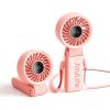 imageJISULIFE Handheld Fan Life7  Ultimate Flexibility HighPower Motor LED Display 195 Hrs Cooling 5000mAh Rechargeable 5Speed Foldable Design 3IN1 Portable Fan for Travel Cruise BeachBlackPink