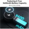 imageJISULIFE Handheld Fan Life7  Ultimate Flexibility HighPower Motor LED Display 195 Hrs Cooling 5000mAh Rechargeable 5Speed Foldable Design 3IN1 Portable Fan for Travel Cruise BeachBlackBlack