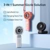 imageJISULIFE Handheld Fan Life7  Ultimate Flexibility HighPower Motor LED Display 195 Hrs Cooling 5000mAh Rechargeable 5Speed Foldable Design 3IN1 Portable Fan for Travel Cruise BeachBlackGrey