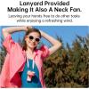 imageJISULIFE Handheld Fan Life7  Ultimate Flexibility HighPower Motor LED Display 195 Hrs Cooling 5000mAh Rechargeable 5Speed Foldable Design 3IN1 Portable Fan for Travel Cruise BeachBlackPink
