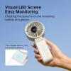 imageJISULIFE Handheld Fan Life7  Ultimate Flexibility HighPower Motor LED Display 195 Hrs Cooling 5000mAh Rechargeable 5Speed Foldable Design 3IN1 Portable Fan for Travel Cruise BeachBlackGrey
