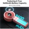 imageJISULIFE Handheld Fan Life7  Ultimate Flexibility HighPower Motor LED Display 195 Hrs Cooling 5000mAh Rechargeable 5Speed Foldable Design 3IN1 Portable Fan for Travel Cruise BeachBlackPink