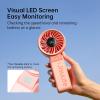 imageJISULIFE Handheld Fan Life7  Ultimate Flexibility HighPower Motor LED Display 195 Hrs Cooling 5000mAh Rechargeable 5Speed Foldable Design 3IN1 Portable Fan for Travel Cruise BeachBlackPink