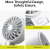 imageJISULIFE Handheld Fan Life7  Ultimate Flexibility HighPower Motor LED Display 195 Hrs Cooling 5000mAh Rechargeable 5Speed Foldable Design 3IN1 Portable Fan for Travel Cruise BeachBlackGrey