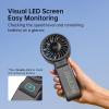 imageJISULIFE Handheld Fan Life7  Ultimate Flexibility HighPower Motor LED Display 195 Hrs Cooling 5000mAh Rechargeable 5Speed Foldable Design 3IN1 Portable Fan for Travel Cruise BeachBlackBlack