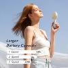 imageJISULIFE Handheld Mini Fan Portable and Small with 3 Speeds USB Rechargeable Battery Operate for Outdoor Indoor Makeup Commute Office Travel Concerts Gifts for Women Men BeigeWhite