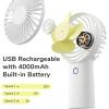 imageJISULIFE Handheld Portable Fan 20H Max Cooling Time Mini Hand Fan 4000mAh USB Rechargeable Personal Fan Battery Operated Small Fan with 3 Speeds for TravelCommuteMakeupOfficePinkWhite