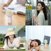 imageJISULIFE Handheld Portable Fan 20H Max Cooling Time Mini Hand Fan 4000mAh USB Rechargeable Personal Fan Battery Operated Small Fan with 3 Speeds for TravelCommuteMakeupOfficePinkWhite