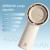 imageJISULIFE Handheld Portable Turbo Fan 16H Max Cooling Time 4000mAh USB Rechargeable Personal Battery Operated Mini Small Pocket Fan with 5 Speeds for TravelOutdoorVacationConcerts  BrownBrown