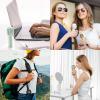 imageJISULIFE Handheld Portable Turbo Fan 16H Max Cooling Time 4000mAh USB Rechargeable Personal Battery Operated Mini Small Pocket Fan with 5 Speeds for TravelOutdoorVacationConcerts  BrownWhite