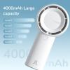 imageJISULIFE Handheld Portable Turbo Fan 16H Max Cooling Time 4000mAh USB Rechargeable Personal Battery Operated Mini Small Pocket Fan with 5 Speeds for TravelOutdoorVacationConcerts  BrownWhite