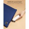 imageJISULIFE Heated Hand Warmer Pouch Small Hand Heating Pad Electric Portable Fast Heated Hand Muff with 4500mAh Power Bank 3 Heating Levels Soft Lightweight No Water USB Hand Warmer MuffBlue