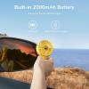 imageJISULIFE Mini Fan Battery Operated Handheld with 2000 mAh or USB Powered Personal Fan3 SpeedsEnhanced Airflow Rechargeable Quiet Pocket for HomeOutdoorWhiteYellow
