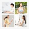 imageJISULIFE Mini Portable FanBladeless Safe Design Powerful Turbo Handheld Fan with 3 Speeds USB Rechargeable Small Pocket Design for TravelLash Gifts For GirlsWomenWhite