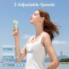 imageJISULIFE Mini Portable FanBladeless Safe Design Powerful Turbo Handheld Fan with 3 Speeds USB Rechargeable Small Pocket Design for TravelLash Gifts For GirlsWomenGreen