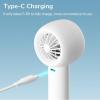 imageJISULIFE Mini Portable FanBladeless Safe Design Powerful Turbo Handheld Fan with 3 Speeds USB Rechargeable Small Pocket Design for TravelLash Gifts For GirlsWomenWhite