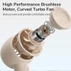 imageJISULIFE Mini Portable FanBladeless Safe Design Powerful Turbo Handheld Fan with 3 Speeds USB Rechargeable Small Pocket Design for TravelLash Gifts For GirlsWomenBrown