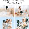 imageJISULIFE Mini Stroller Fan 4000mAh Battery Operated with 4 Speeds Rechargeable 720Rotatable Clip on for Baby CarseatCribGolf CartTreadmill GreenGreen