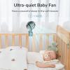 imageJISULIFE Mini Stroller Fan 4000mAh Battery Operated with 4 Speeds Rechargeable 720Rotatable Clip on for Baby CarseatCribGolf CartTreadmill GreenGreen