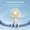 imageJISULIFE Mini Stroller Fan 4000mAh Battery Operated with 4 Speeds Rechargeable 720Rotatable Clip on for Baby CarseatCribGolf CartTreadmill GreenWhite