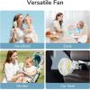 imageJISULIFE Mini Stroller Fan 4000mAh Battery Operated with 4 Speeds Rechargeable 720Rotatable Clip on for Baby CarseatCribGolf CartTreadmill GreenWhite