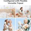 imageJISULIFE Mini Stroller Fan 4000mAh Battery Operated with 4 Speeds Rechargeable 720Rotatable Clip on for Baby CarseatCribGolf CartTreadmill GreenWhite
