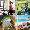 imageJISULIFE Mini Stroller Fan 4000mAh Battery Operated with 4 Speeds Rechargeable 720Rotatable Clip on for Baby CarseatCribGolf CartTreadmill GreenWhite