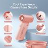 imageJISULIFE Portable Handheld Fan Life9 Turbo Power High Speed Air 18H Max Cooling Time 5 Gear Wind 5000mAh Rechargeable Mini Pocket Design Personal Fan for Travel Concerts Camping Makeup  BlackPink